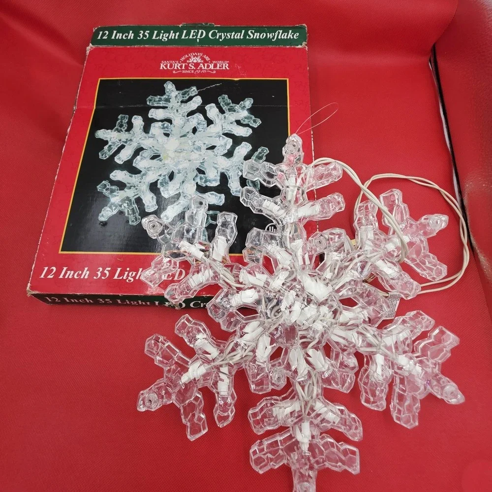 Kurt S. Adler 12 Inch 35 Light LED Crystal Snowflake decoration WORKS‎